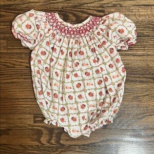 Thanksgiving Floral Smocked Baby Romper